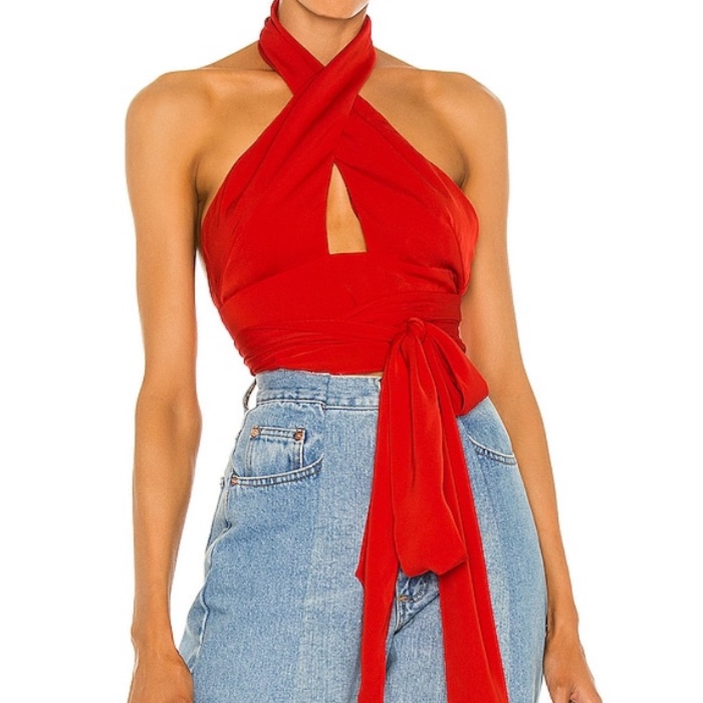 Jennifer Wrap Top in Red